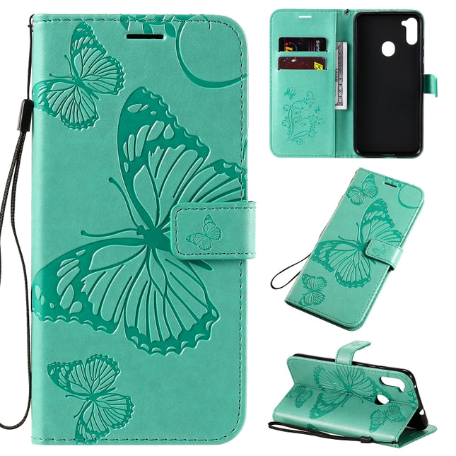 3D Butterflies Embossing Pattern Horizontal Flip Leather Case with Holder & Card Slot & Wallet, For Samsung Galaxy A11, For Samsung Galaxy A21s, For Samsung Galaxy A31