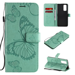 3D Butterflies Embossing Pattern Horizontal Flip Leather Case with Holder & Card Slot & Wallet, For Huawei Honor Play 4T Pro
