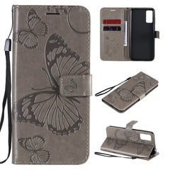 3D Butterflies Embossing Pattern Horizontal Flip Leather Case with Holder & Card Slot & Wallet, For Huawei Honor Play 4T Pro