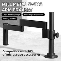 Luowei LW-017 360 Rotating Folding Lifting Microscope Universal Metal Bracket Arm