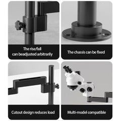 Luowei LW-017 360 Rotating Folding Lifting Microscope Universal Metal Bracket Arm