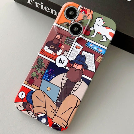 Painted Pattern Precise Hole PC Phone Case, For iPhone 14 Plus