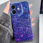 For iPhone 12 / Blue Purple Graffiti