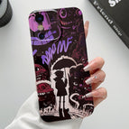 For iPhone X / XS / Black Purple Umbrella Boy