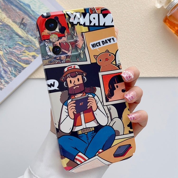 Painted Pattern Precise Hole PC Phone Case, For iPhone X / XS