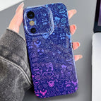 For iPhone X / XS / Blue Purple Graffiti