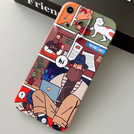 Painted Pattern Precise Hole PC Phone Case, For iPhone XR
