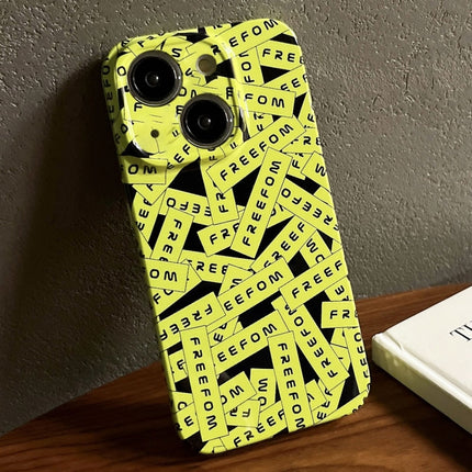 Painted Pattern Precise Hole PC Phone Case, For iPhone 15