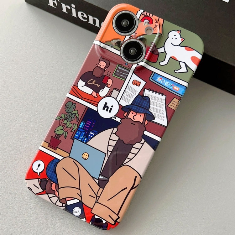 Painted Pattern Precise Hole PC Phone Case, For iPhone 15