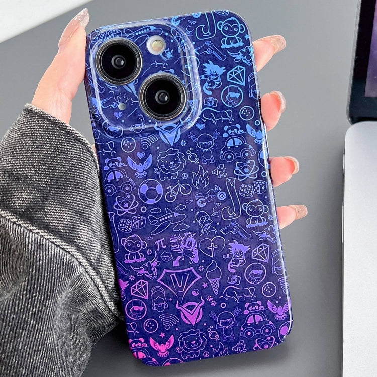Painted Pattern Precise Hole PC Phone Case, For iPhone 15