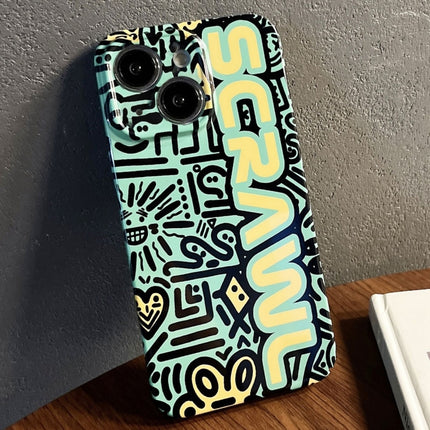 Painted Pattern Precise Hole PC Phone Case, For iPhone 15