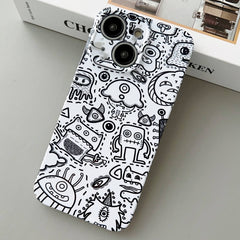 Painted Pattern Precise Hole PC Phone Case, For iPhone 15 Plus