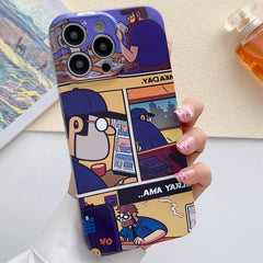 Painted Pattern Precise Hole PC Phone Case, For iPhone 15 Pro Max