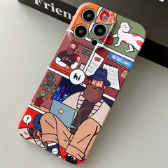 Painted Pattern Precise Hole PC Phone Case, For iPhone 15 Pro Max