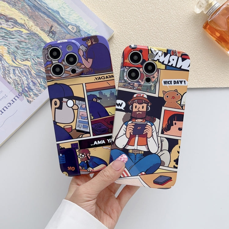 Painted Pattern Precise Hole PC Phone Case, For iPhone 15