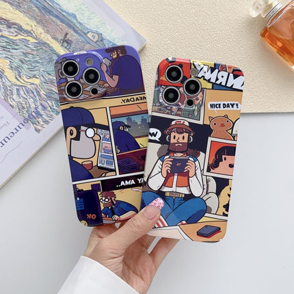 Painted Pattern Precise Hole PC Phone Case, For iPhone X / XS