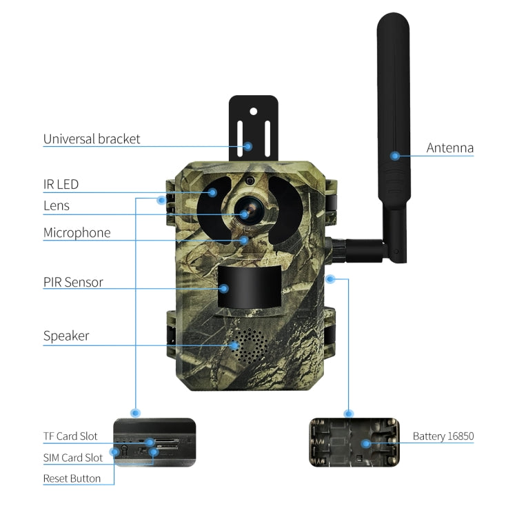 ESCAM QF380 4MP Network Solar PIR Alert Smart Wildlife Hunting Camera