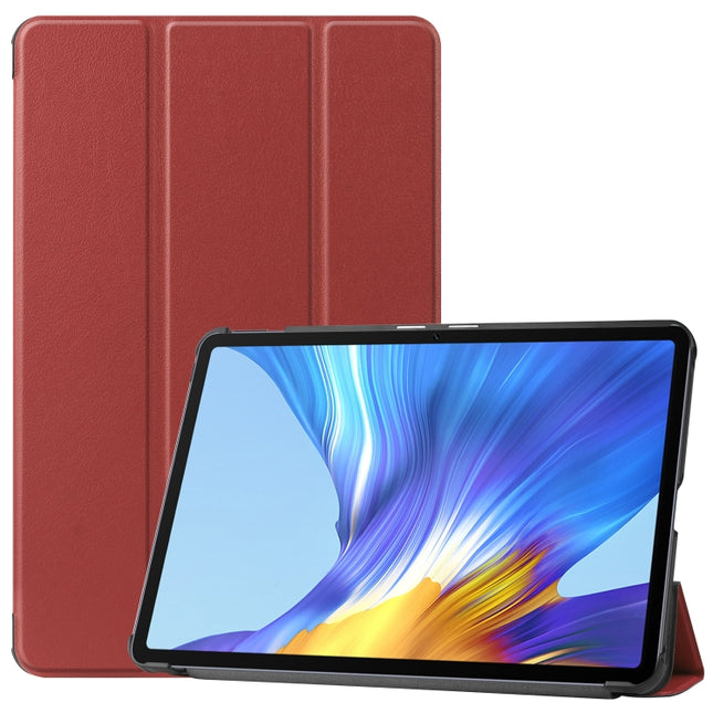 For Huawei Honor V6 / MatePad 10.4 inch Universal Solid Color Anti-fall Horizontal Flip Tablet PC Leather Case with Tri-fold Bracket & Sleep / Wake-up, For Huawei Honor V6 / MatePad 10.4 inch