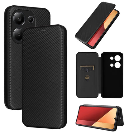 Carbon Fiber Texture Flip Leather Phone Case, For Xiaomi Redmi Note 13 Pro / M6 Pro 4G, For Xiaomi Redmi A3 4G, For Xiaomi Redmi Note 13 4G, For Xiaomi Redmi 13C 5G / 4G