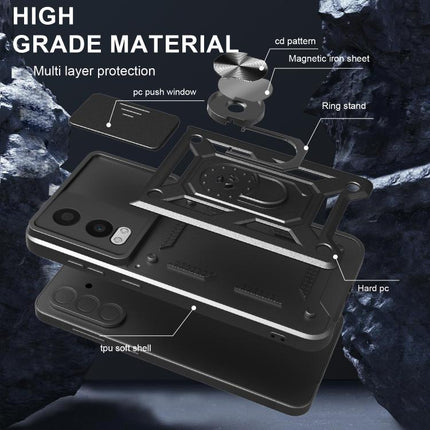Sliding Camera Cover Design TPU+PC Phone Case, For OnePlus Nord CE4 Lite India, For OnePlus Nord CE4 Lite, For OnePlus Nord CE4 5G Global
