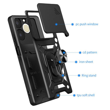Sliding Camera Cover Design TPU+PC Phone Case, For Realme C71 India / Note 70T 4G, For Realme 15x 5G India / C85 5G, For Realme C85 Pro 5G India