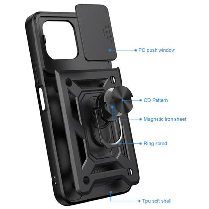 Sliding Camera Cover Design TPU+PC Phone Case, For Realme 16T 5G, For Realme C100i / C100x 4G, For Realme C100 4G