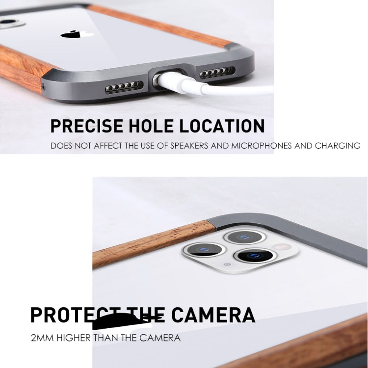 R-JUST Schutzhülle mit Metall- und Holzrahmen, für iPhone 11, für iPhone 11 Pro, für iPhone 11 Pro Max, für iPhone SE 2022 / SE 2020 / 8 / 7, für iPhone X / XS, für iPhone XS Max, für iPhone XR