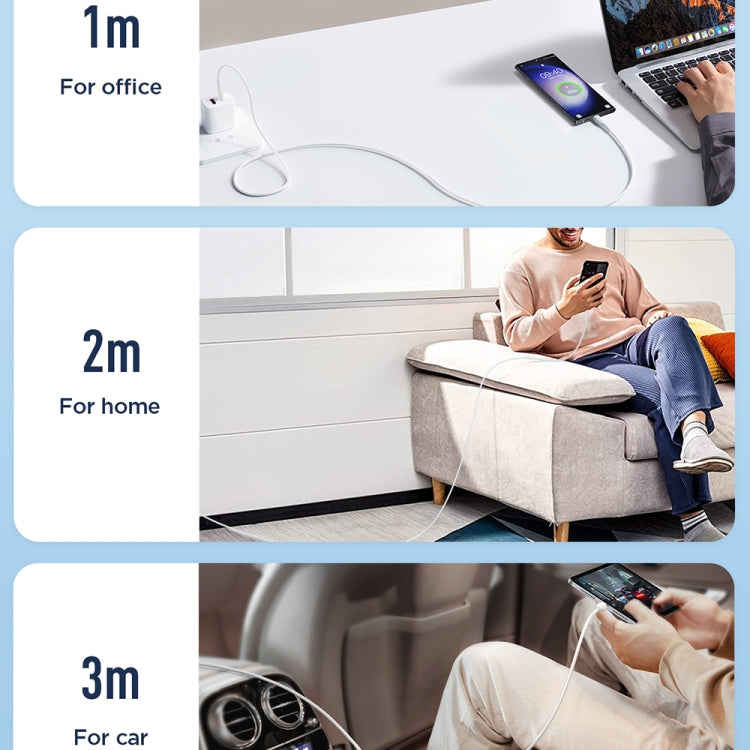 JOYROOM SA26-CC3 Flash Charge Series 60 W USB-C/Typ-C auf USB-C/Typ-C Schnellladedatenkabel, 1 m, 2 m, 3 m