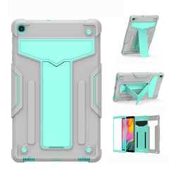 T-shaped Bracket Contrast Color Shockproof PC + Silicone Flat Protective Case, For iPad 10.2 / iPad Pro 10.5, For Samsung Galaxy Tab A8.4 (2020) T307