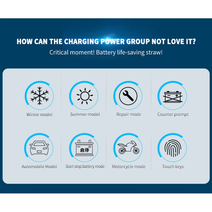 ANHTCzyx 12V 8A  / 24V 4A Automobile Battery Charger Motorcycle Battery Repair Type AGM