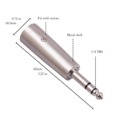 2206-1 6.35mm 1/4 TRS Male to XLR 3pin Male Adapter, 2206-1