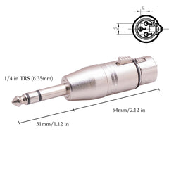 LZ1179 6.35mm 1/4 TRS Male to XLR 3pin Female Adapter, LZ1179