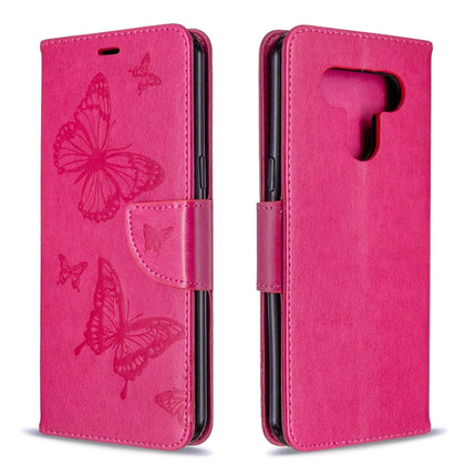 Two Butterflies Embossing Pattern Horizontal Flip Leather Case with Holder & Card Slot & Wallet & Lanyard, For LG K51, For Sony Xperia L4