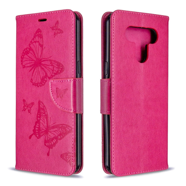 Two Butterflies Embossing Pattern Horizontal Flip Leather Case with Holder & Card Slot & Wallet & Lanyard, For LG K51, For Sony Xperia L4