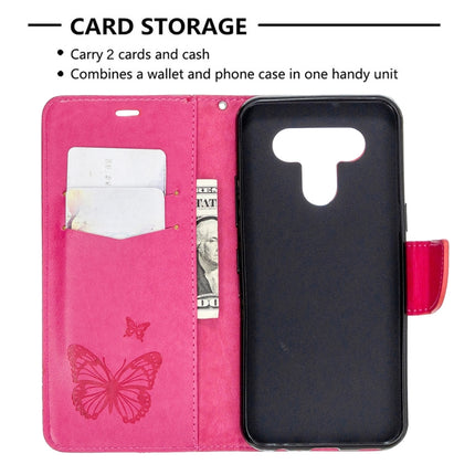 Two Butterflies Embossing Pattern Horizontal Flip Leather Case with Holder & Card Slot & Wallet & Lanyard, For LG K51, For Sony Xperia L4