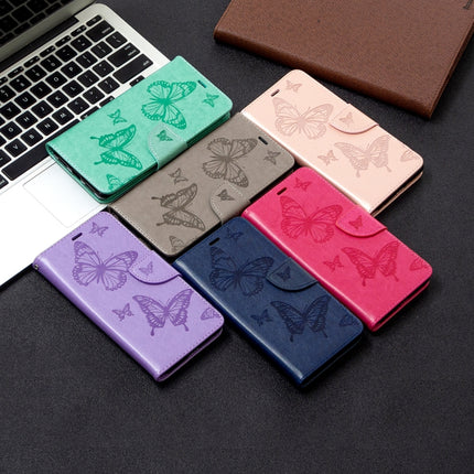 Two Butterflies Embossing Pattern Horizontal Flip Leather Case with Holder & Card Slot & Wallet & Lanyard, For LG K51, For Sony Xperia L4