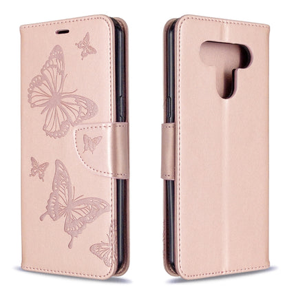 Two Butterflies Embossing Pattern Horizontal Flip Leather Case with Holder & Card Slot & Wallet & Lanyard, For LG K51, For Sony Xperia L4