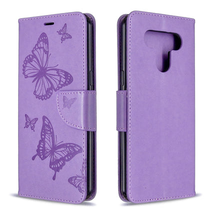 Two Butterflies Embossing Pattern Horizontal Flip Leather Case with Holder & Card Slot & Wallet & Lanyard, For LG K51, For Sony Xperia L4