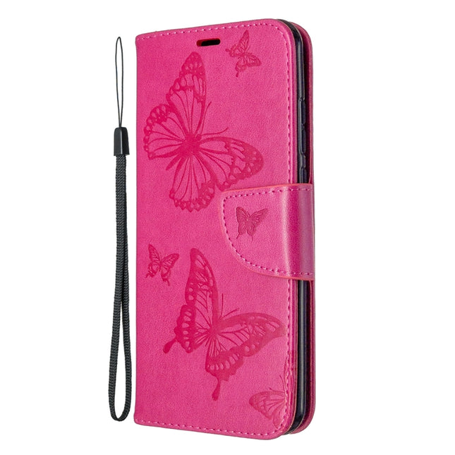 Two Butterflies Embossing Pattern Horizontal Flip Leather Case with Holder & Card Slot & Wallet & Lanyard, For Huawei P Smart (2020), For Huawei Y5P / Honor 9S, For Huawei Y6P, For Huawei Honor 9A