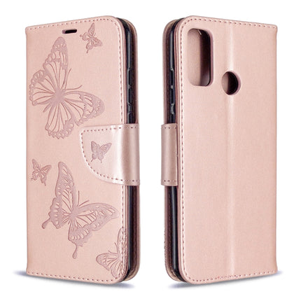 Two Butterflies Embossing Pattern Horizontal Flip Leather Case with Holder & Card Slot & Wallet & Lanyard, For Huawei P Smart (2020), For Huawei Y5P / Honor 9S, For Huawei Y6P, For Huawei Honor 9A