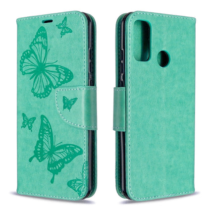 Two Butterflies Embossing Pattern Horizontal Flip Leather Case with Holder & Card Slot & Wallet & Lanyard, For Huawei P Smart (2020), For Huawei Y5P / Honor 9S, For Huawei Y6P, For Huawei Honor 9A