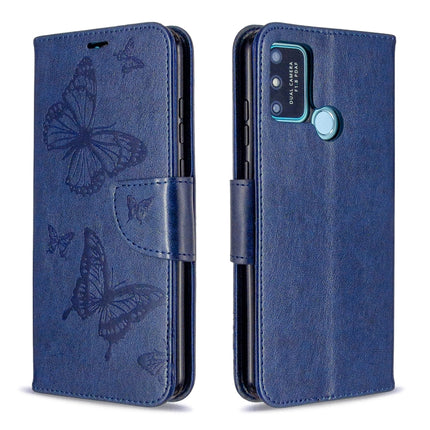 Two Butterflies Embossing Pattern Horizontal Flip Leather Case with Holder & Card Slot & Wallet & Lanyard, For Huawei P Smart (2020), For Huawei Y5P / Honor 9S, For Huawei Y6P, For Huawei Honor 9A