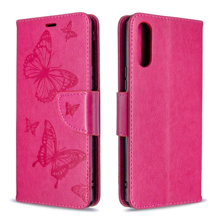 Two Butterflies Embossing Pattern Horizontal Flip Leather Case with Holder & Card Slot & Wallet & Lanyard, For LG K51, For Sony Xperia L4