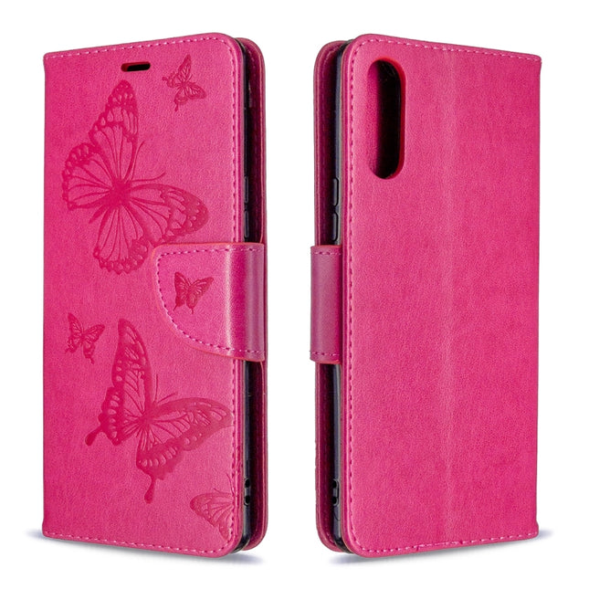 Two Butterflies Embossing Pattern Horizontal Flip Leather Case with Holder & Card Slot & Wallet & Lanyard, For LG K51, For Sony Xperia L4