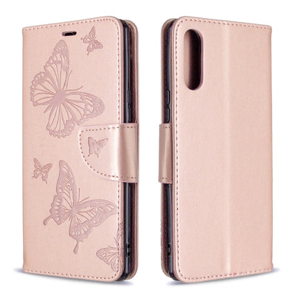 Two Butterflies Embossing Pattern Horizontal Flip Leather Case with Holder & Card Slot & Wallet & Lanyard, For LG K51, For Sony Xperia L4