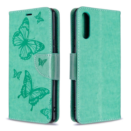 Two Butterflies Embossing Pattern Horizontal Flip Leather Case with Holder & Card Slot & Wallet & Lanyard, For LG K51, For Sony Xperia L4