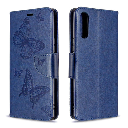 Two Butterflies Embossing Pattern Horizontal Flip Leather Case with Holder & Card Slot & Wallet & Lanyard, For LG K51, For Sony Xperia L4