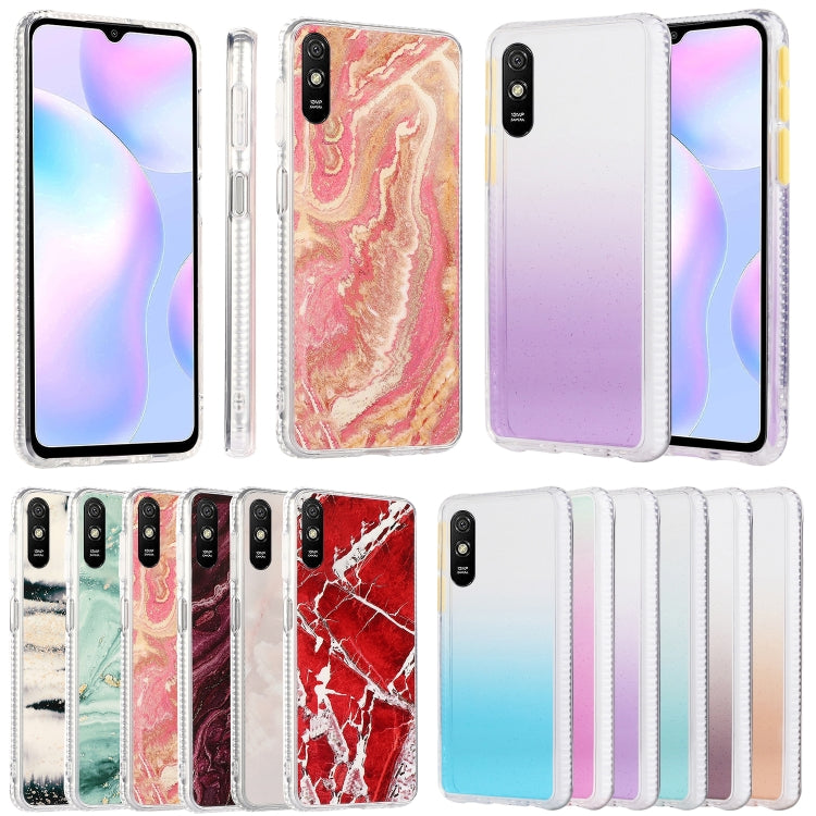 2pcs Gradient Marble Phone Case, For Xiaomi Redmi 9A, For Xiaomi Redmi 9, For Xiaomi Redmi 9C, For Xiaomi Redmi Note 9, For Xiaomi Redmi Note 9S