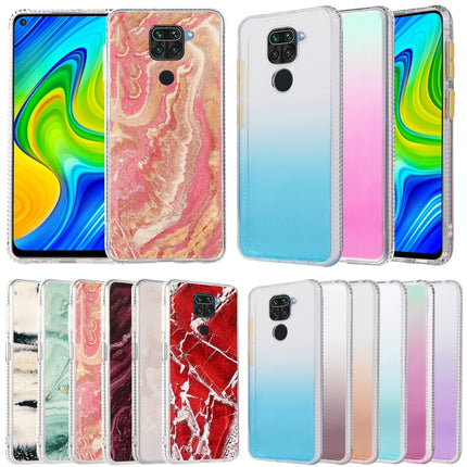 2pcs Gradient Marble Phone Case, For Xiaomi Redmi 9A, For Xiaomi Redmi 9C, For Xiaomi Redmi 9, For Xiaomi Redmi Note 9, For Xiaomi Redmi Note 9S