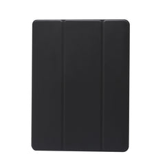 3-folding Electric Pressed Skin Texture Horizontal Flip Shockproof Transparent TPU + PU Leather Case with Holder & Pen Slot & Sleep / Wake-up Function